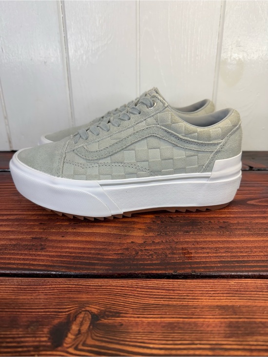 Vans Shoes - New - Vans Old Skool Stacked “Embossed Checkerboard” Sneakers – Gray - Sz 8